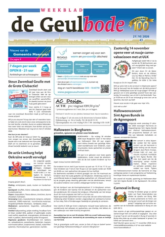 Voorpagina Geulbode van woensdag 21 oktober 2026