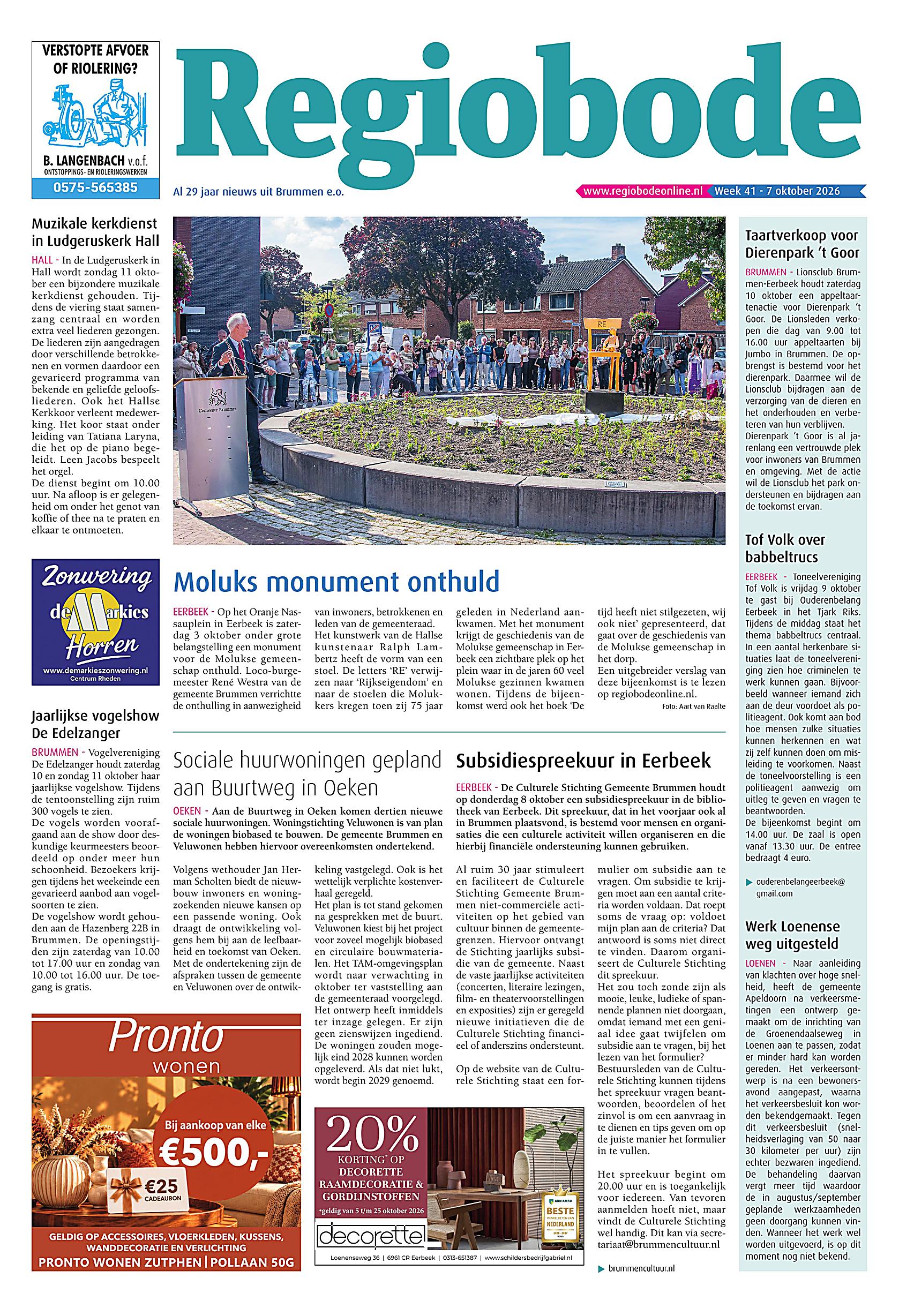 Voorpagina 7 oktober 2026 Week 41