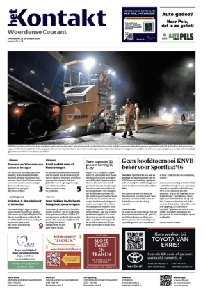 Voorpagina Woerdense Courant 24 september