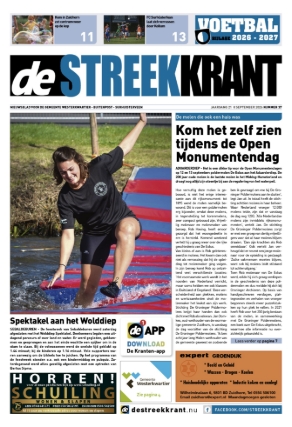 Voorpagina De StreekKrant 8 september