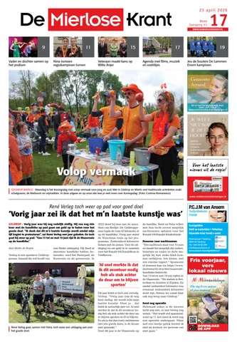 Voorpagina Mierlose krant 23-04-2026