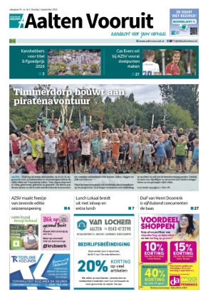Voorpagina Aalten Vooruit 1 september