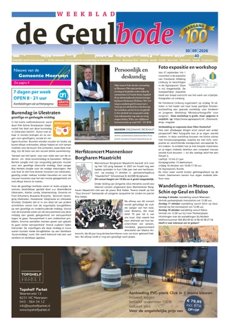 Voorpagina Geulbode van woensdag 30 september 2026