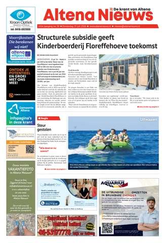 Voorpagina Altena Nieuws 2026 krant 30