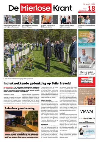 Voorpagina Mierlose krant 30-04-2026