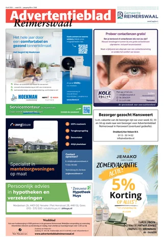 Voorpagina Advertentieblad Reimerswaal - week 28 2026
