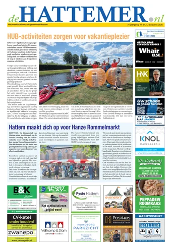 Voorpagina De Hattemer, 12 augustus 2026