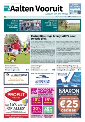 Voorpagina Aalten Vooruit 13 oktober