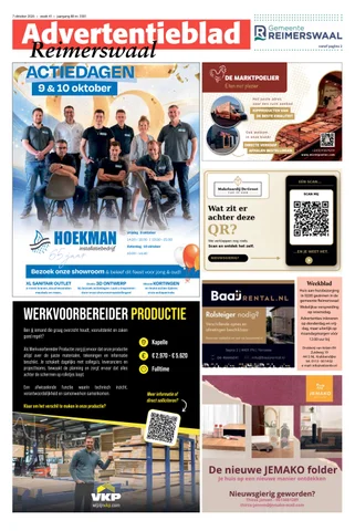 Voorpagina Advertentieblad Reimerswaal week 41-2026