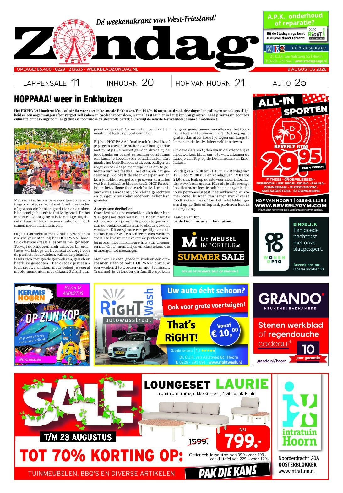 Voorpagina Lezen 9 augustus 28 pagina's