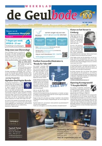Voorpagina Geulbode van woensdag 16 september 2026