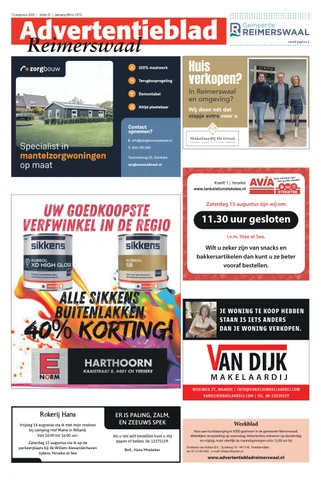 Voorpagina Advertentieblad Reimerswaal week 33-2026