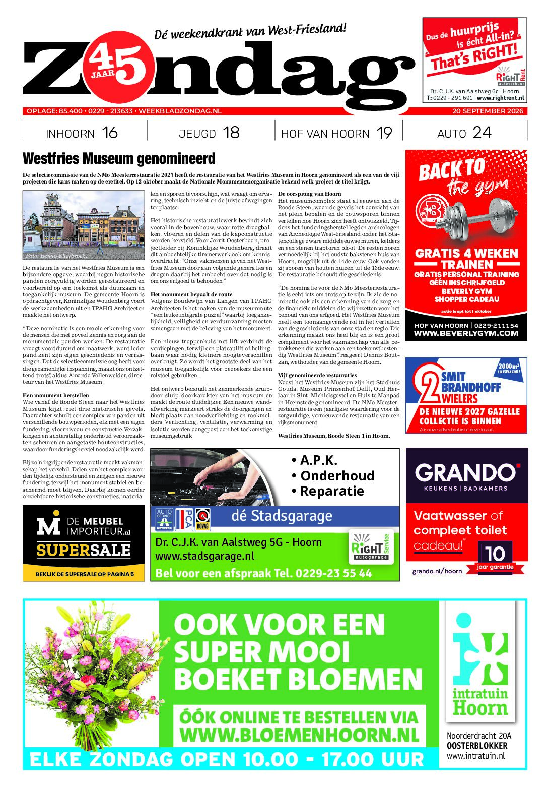 Voorpagina Lezen 20 september 26 pagina's