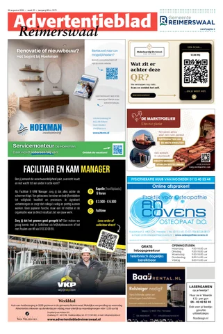 Voorpagina Advertentieblad Reimerswaal - week 35 2026